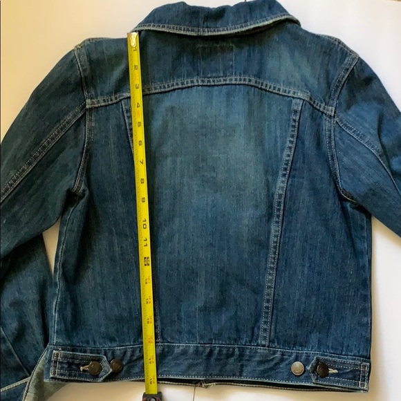 Cropped Length Denim Jacket Long Sleeve Vintage Women’s Medium Back to Bchool - Picture 5 of 5